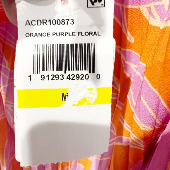 ASTR The Label Women's Orange Purple Floral Blythe Floral Midi Dress Size M NWT - Picture 12 of 13